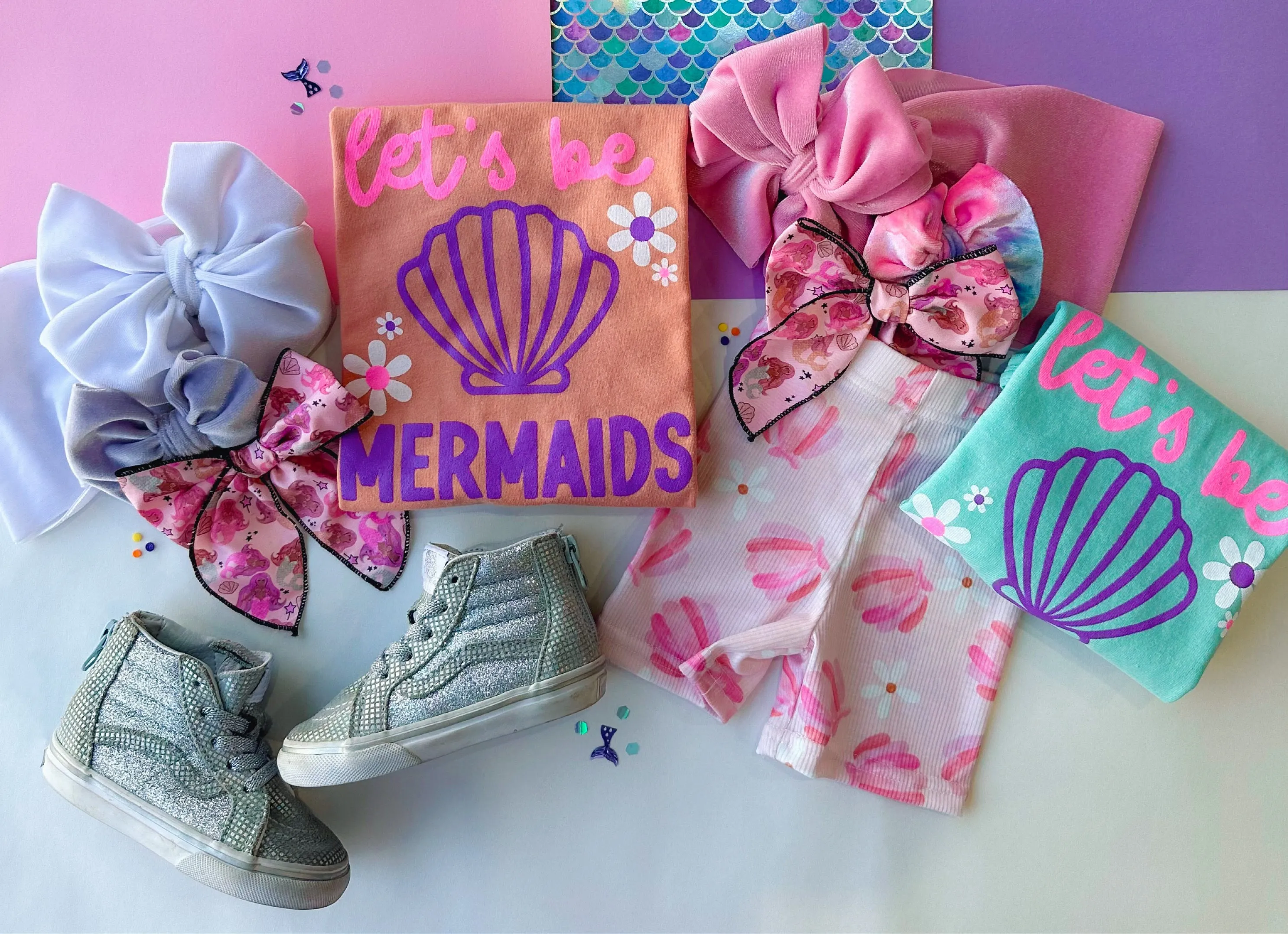 seashell biker shorts