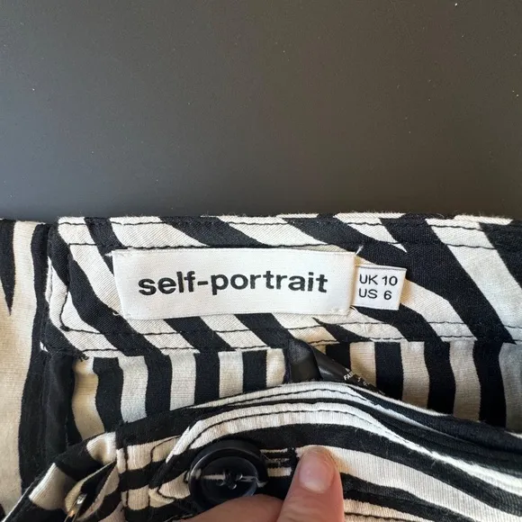 Self Portrait Stripped High Rise Shorts