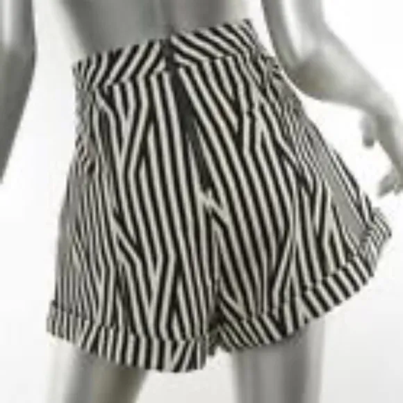 Self Portrait Stripped High Rise Shorts