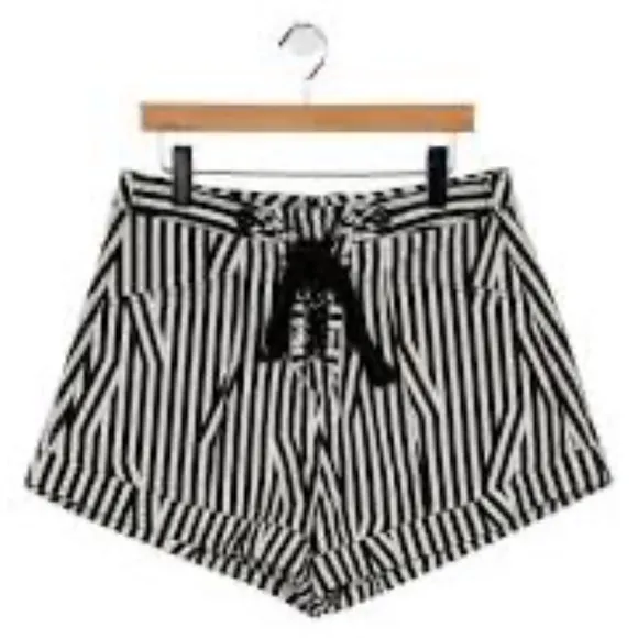 Self Portrait Stripped High Rise Shorts
