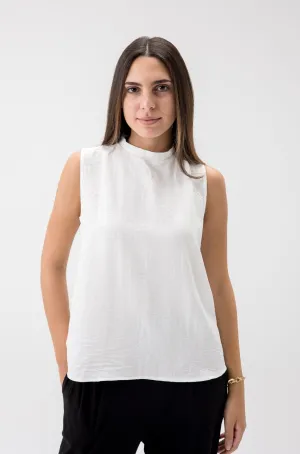 Short Linen Sleeveless Top