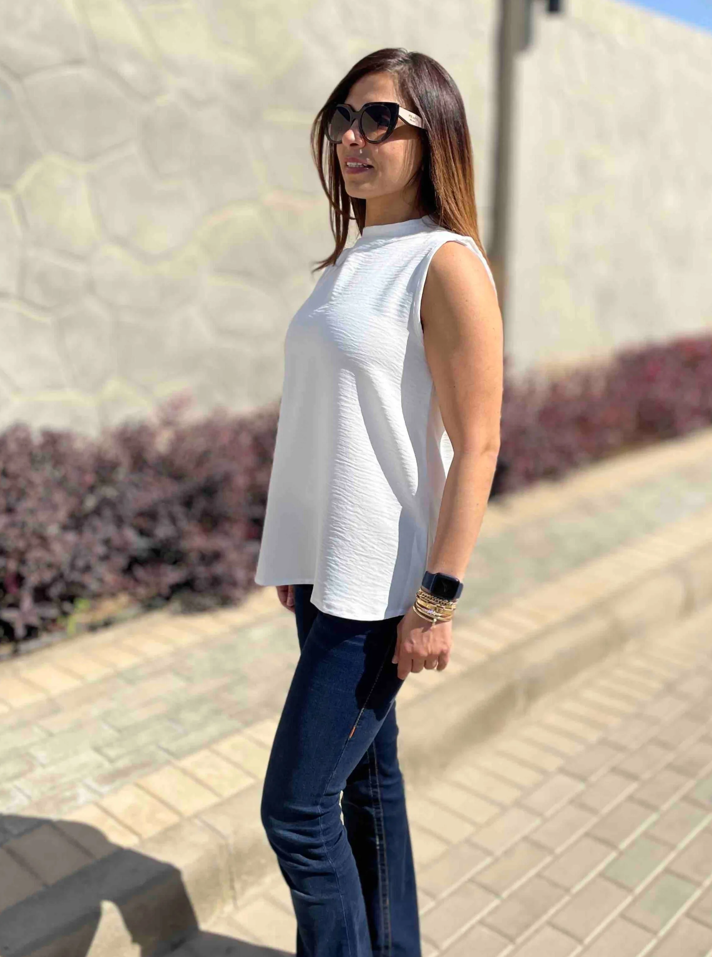 Short Linen Sleeveless Top