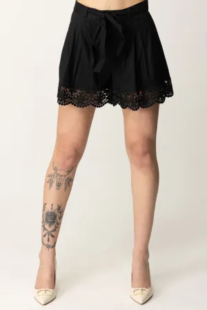 Shorts In Popeline con Pizzo