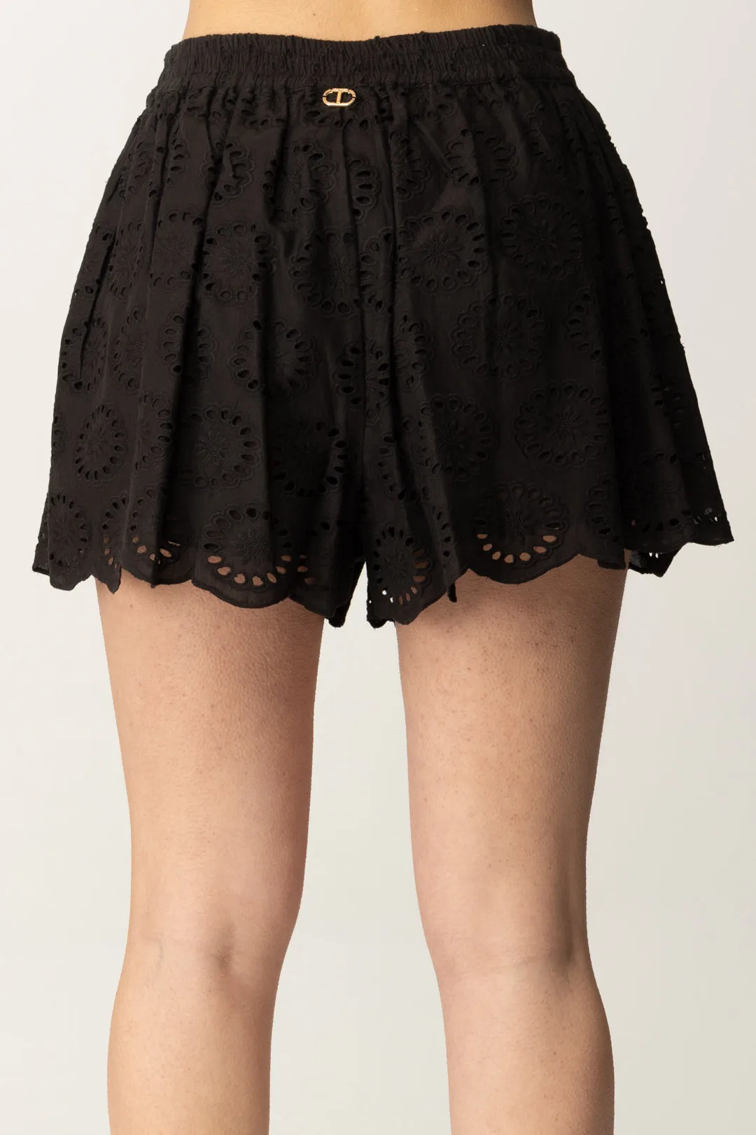 Shorts In Sangallo con Cintura Gioiello