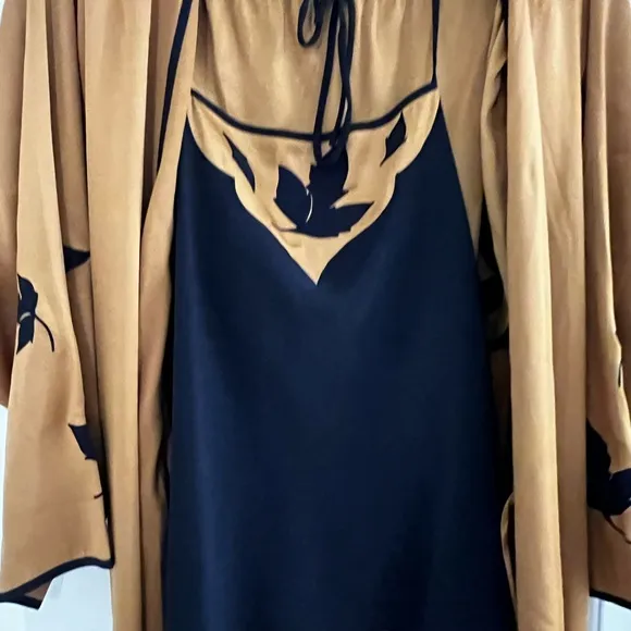 Silky Victoria’s Secret Collection Gold Embroidered Beautiful 3 piece sleep set