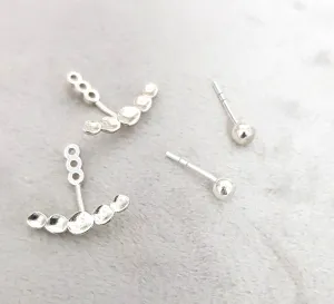 Silver Grace: Versatile Ear Jacket Earrings
