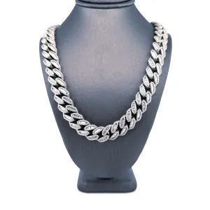Silver Sharp-edge Hybrid Cuban Chain