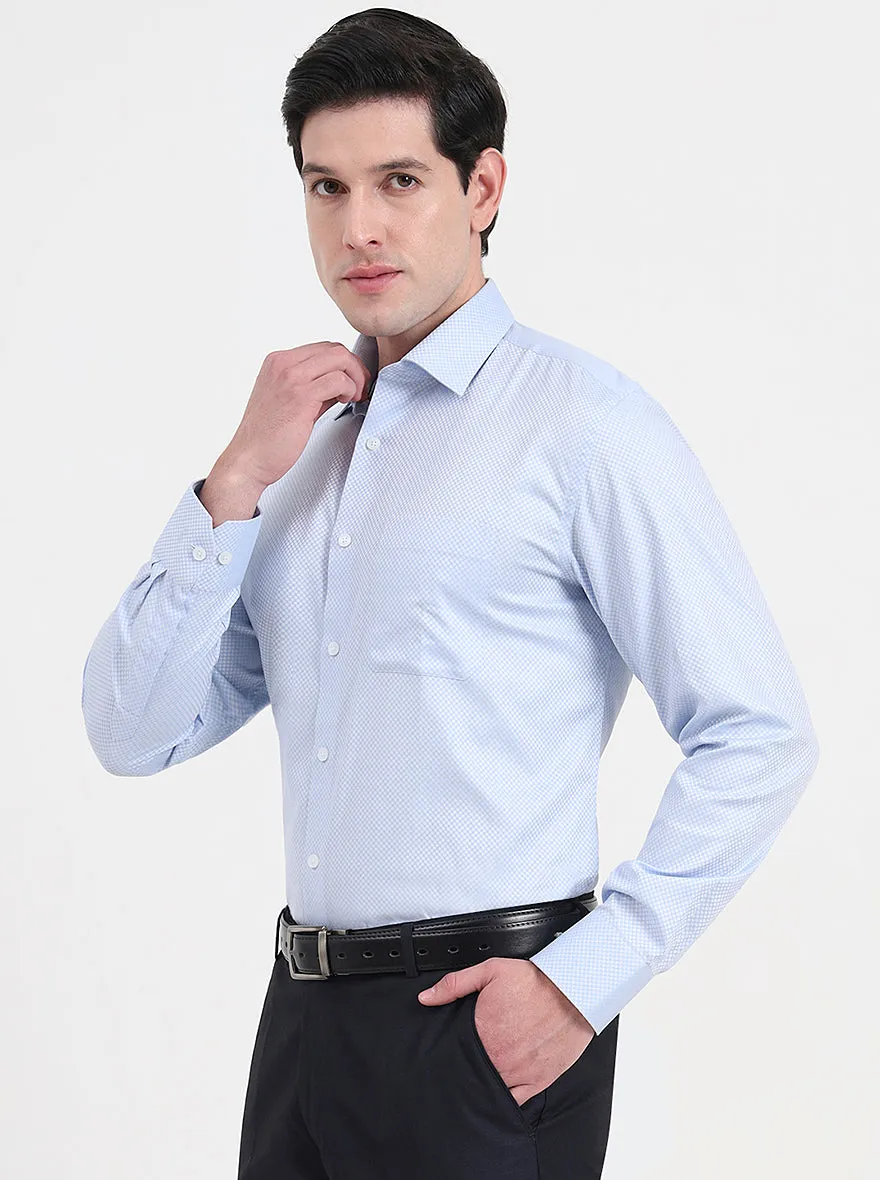 Sky Blue Solid Regular Fit Formal Shirt | JadeBlue