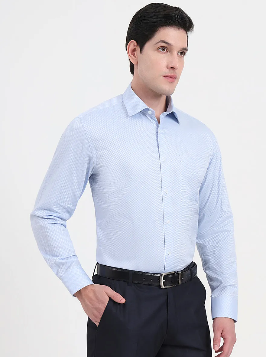 Sky Blue Solid Regular Fit Formal Shirt | JadeBlue