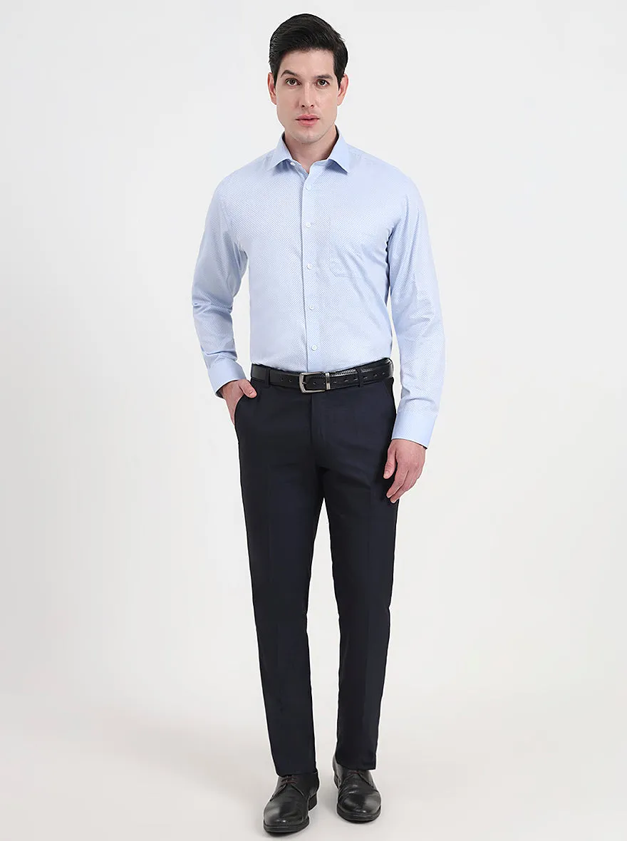 Sky Blue Solid Regular Fit Formal Shirt | JadeBlue