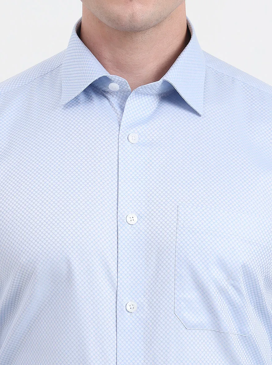 Sky Blue Solid Regular Fit Formal Shirt | JadeBlue