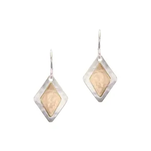 Small Layered Diamonds Wire Earring