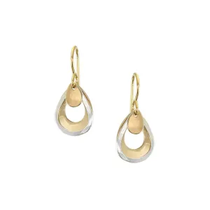 Small Layered Teardrop Rings Wire Earrings