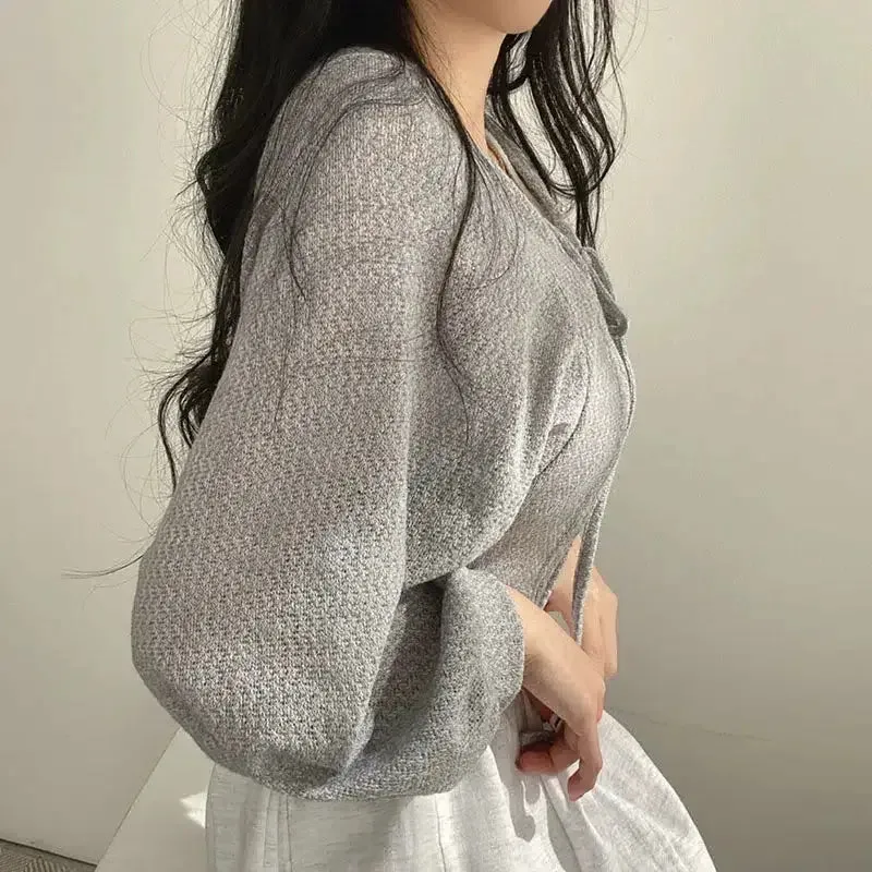 Soft Girl Lace-Up Cardigan Jacket for Cozy Chic Style