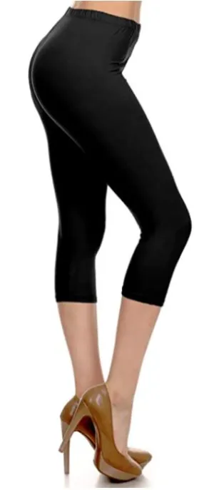 Solid Black Premium Capri