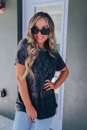 Sophie Crew Neck Snake Print Tee