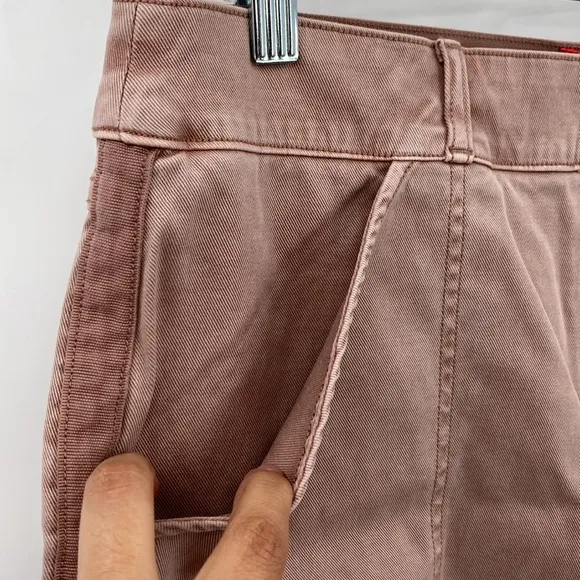 SPANX Stretch Twill Shorts 6&quot; Stretchy High Waist Casual in Mauve Size Large