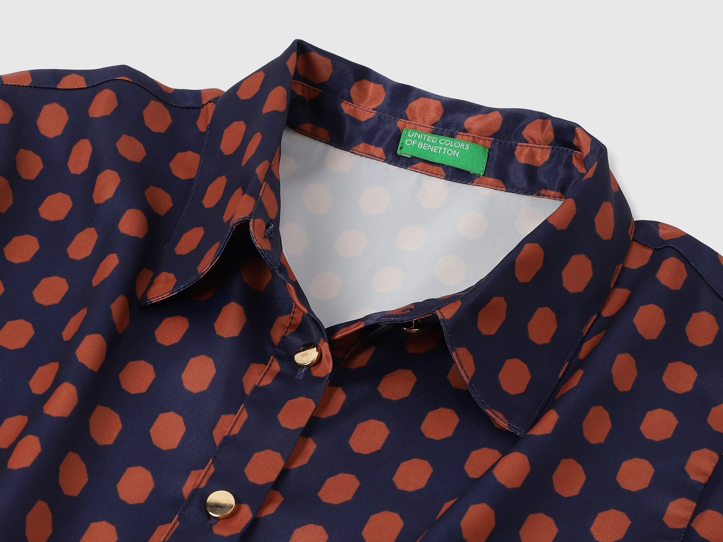 Spread Collar Polka Print Dresses