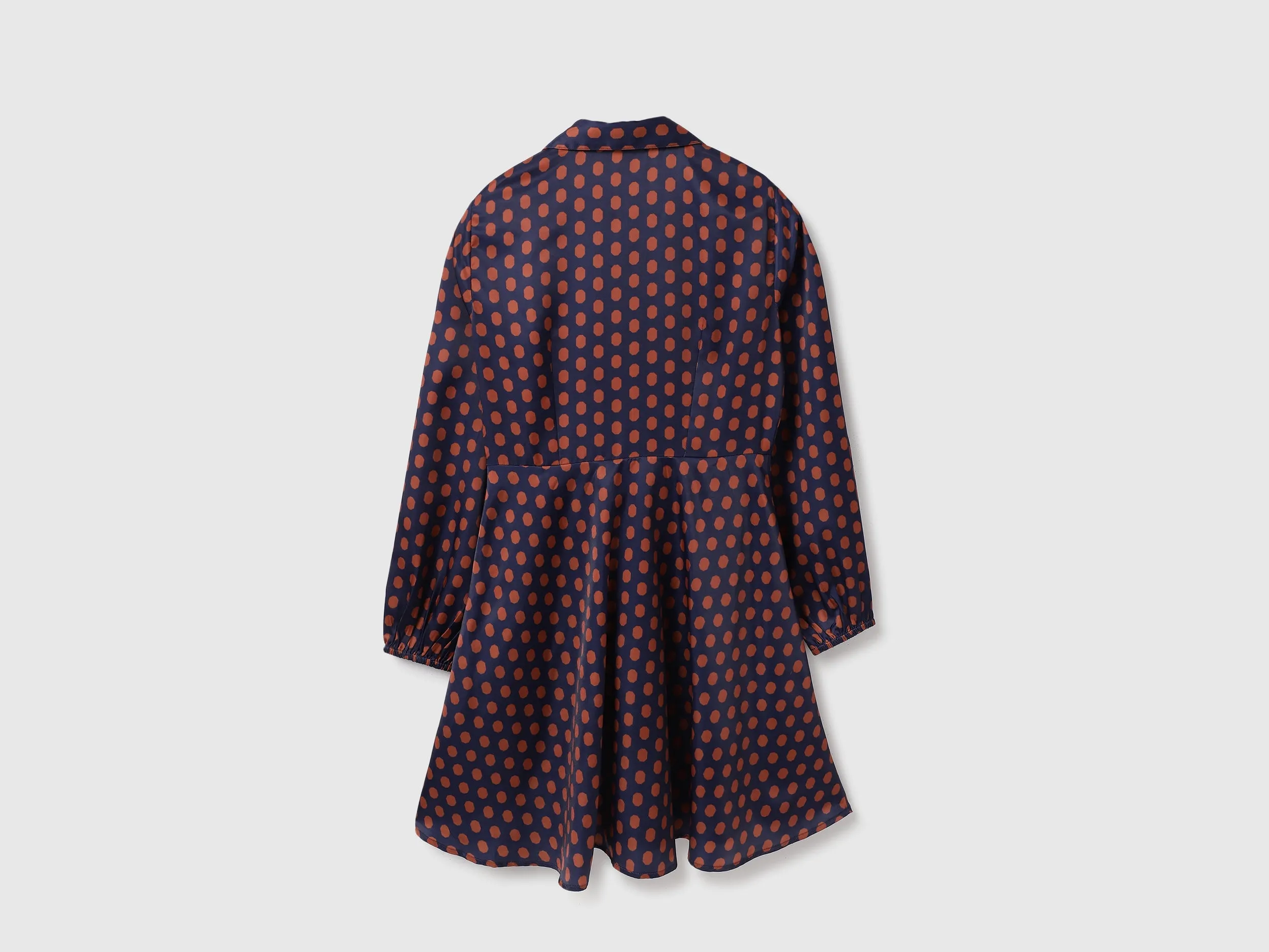 Spread Collar Polka Print Dresses