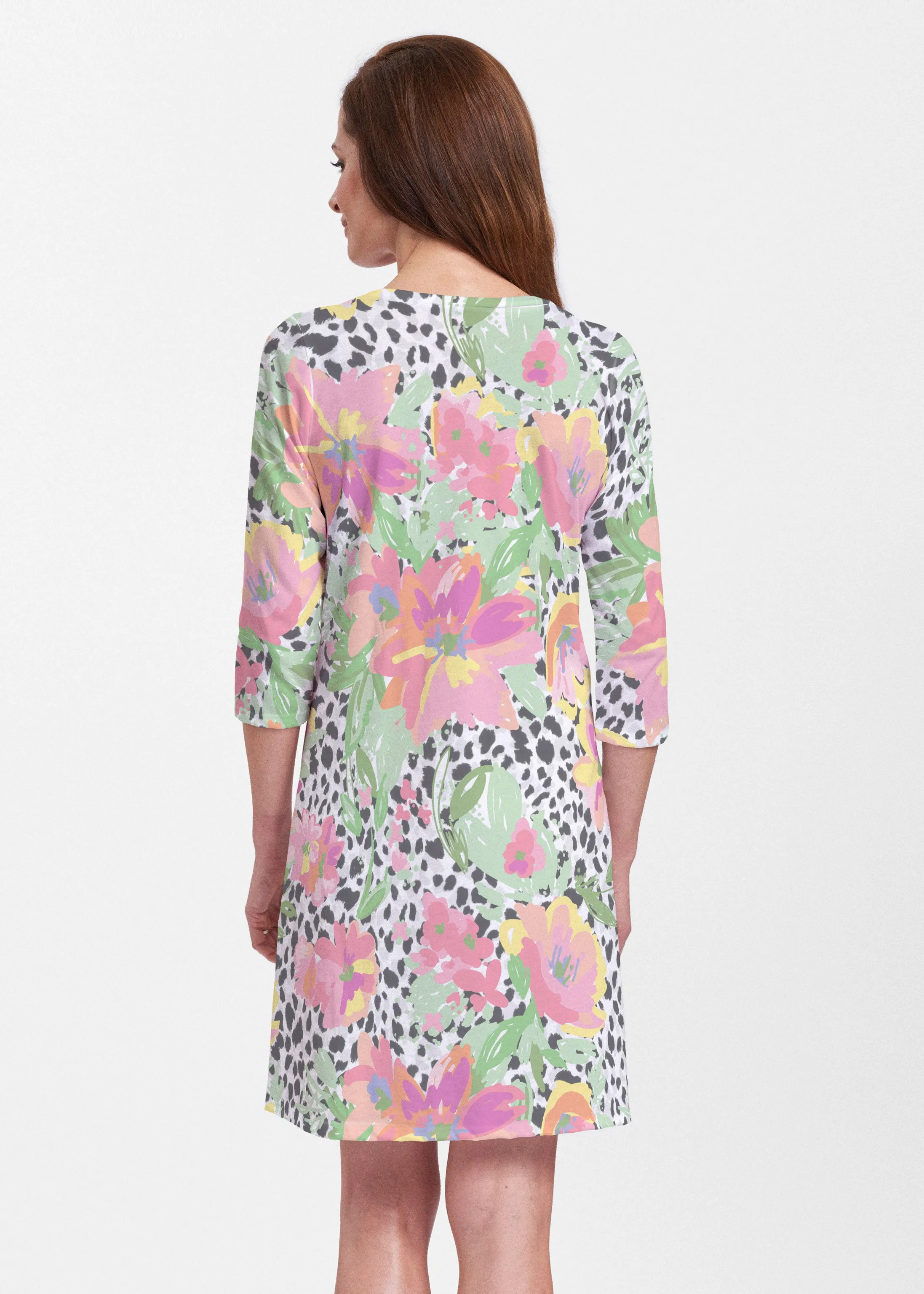 Spring Leopard (14225) ~ Classic V-neck Swing Dress