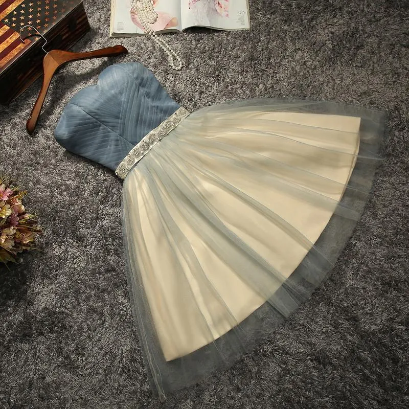 Strapless Beaded Belt Two colors Skirt Homecoming Dresses, Affordable Short Party Sweet 16 Dresses, Perfect Homecoming Cocktail Dresses, CM566