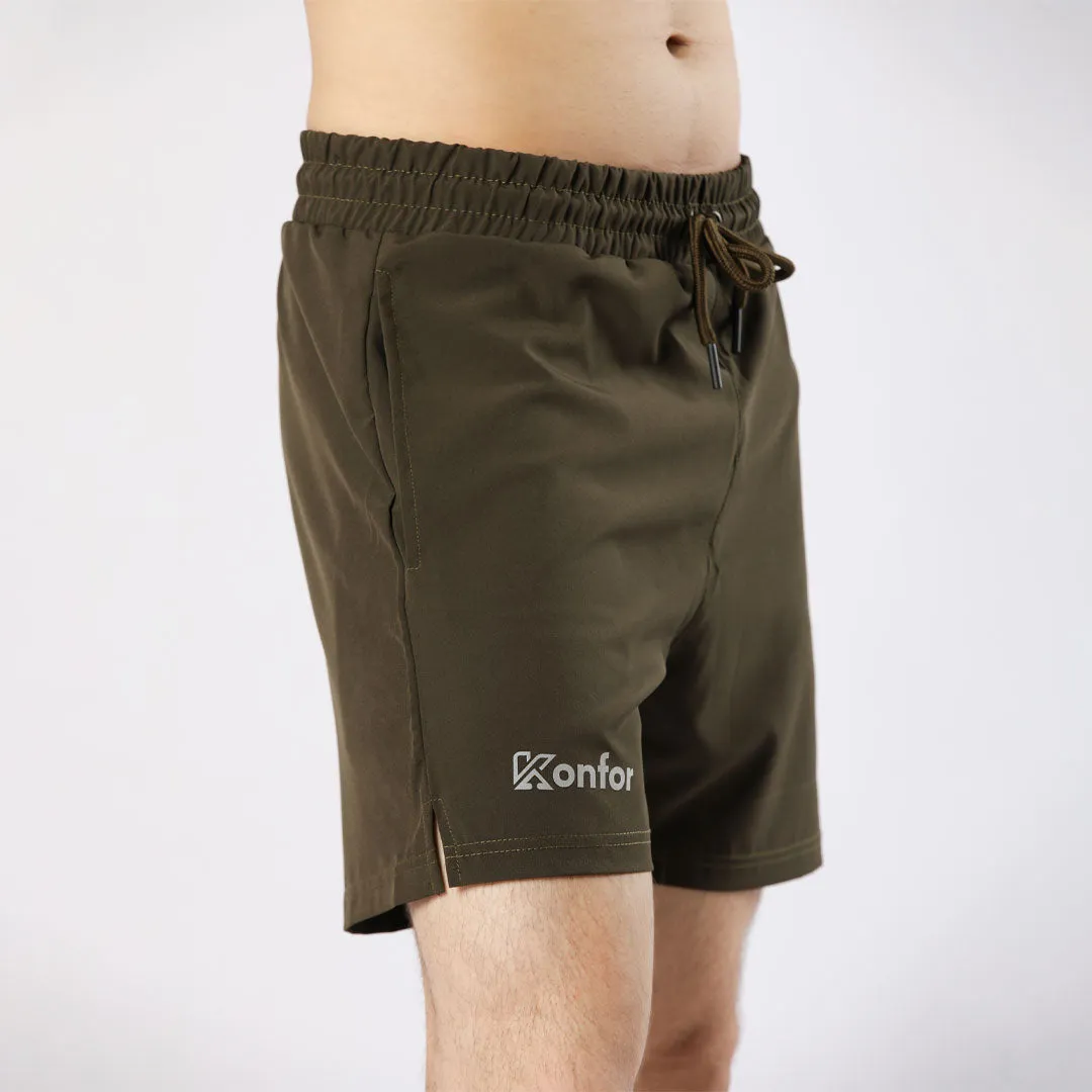 Stretch Olive-Green Shorts