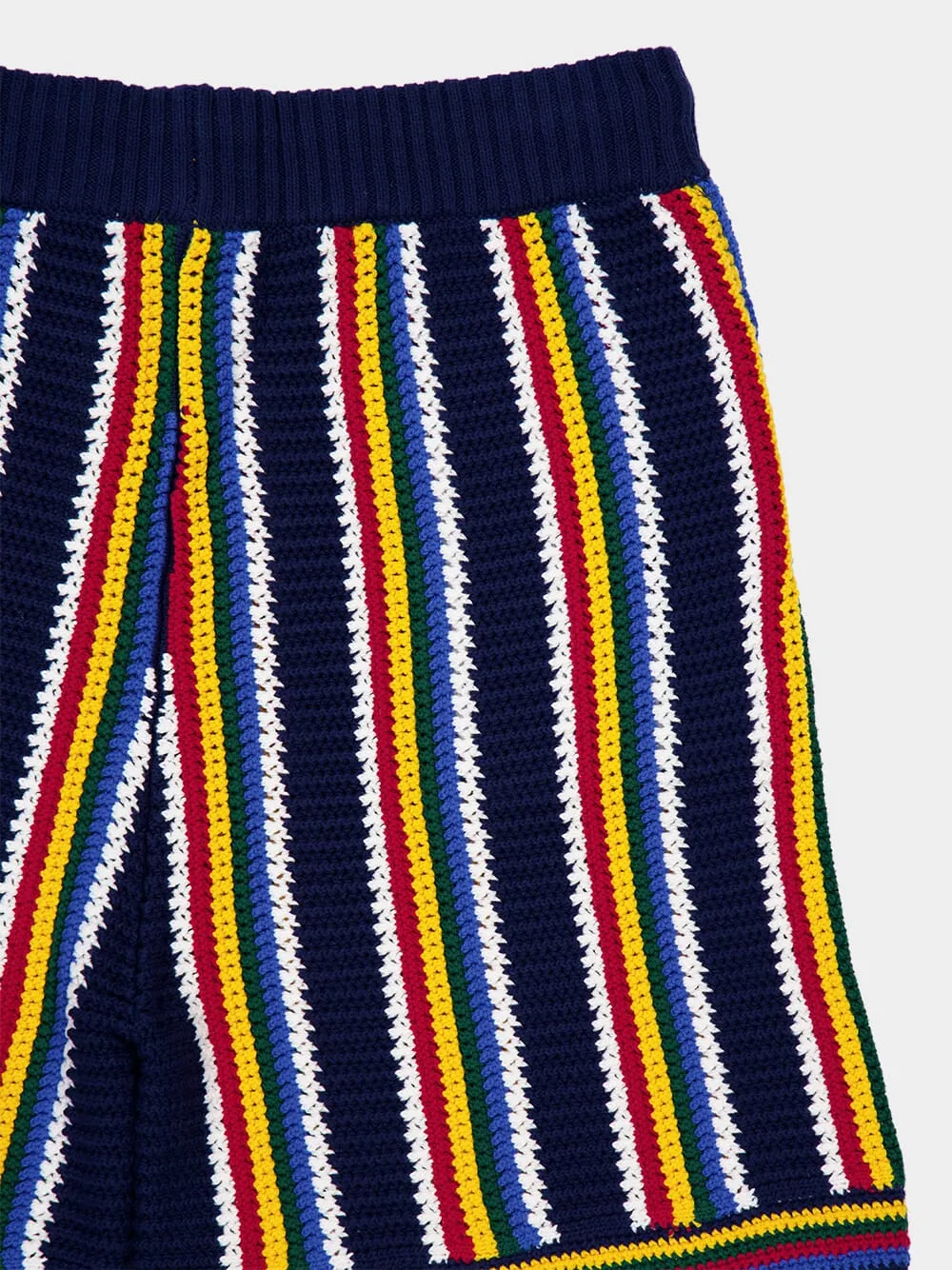 Striped Crochet Shorts