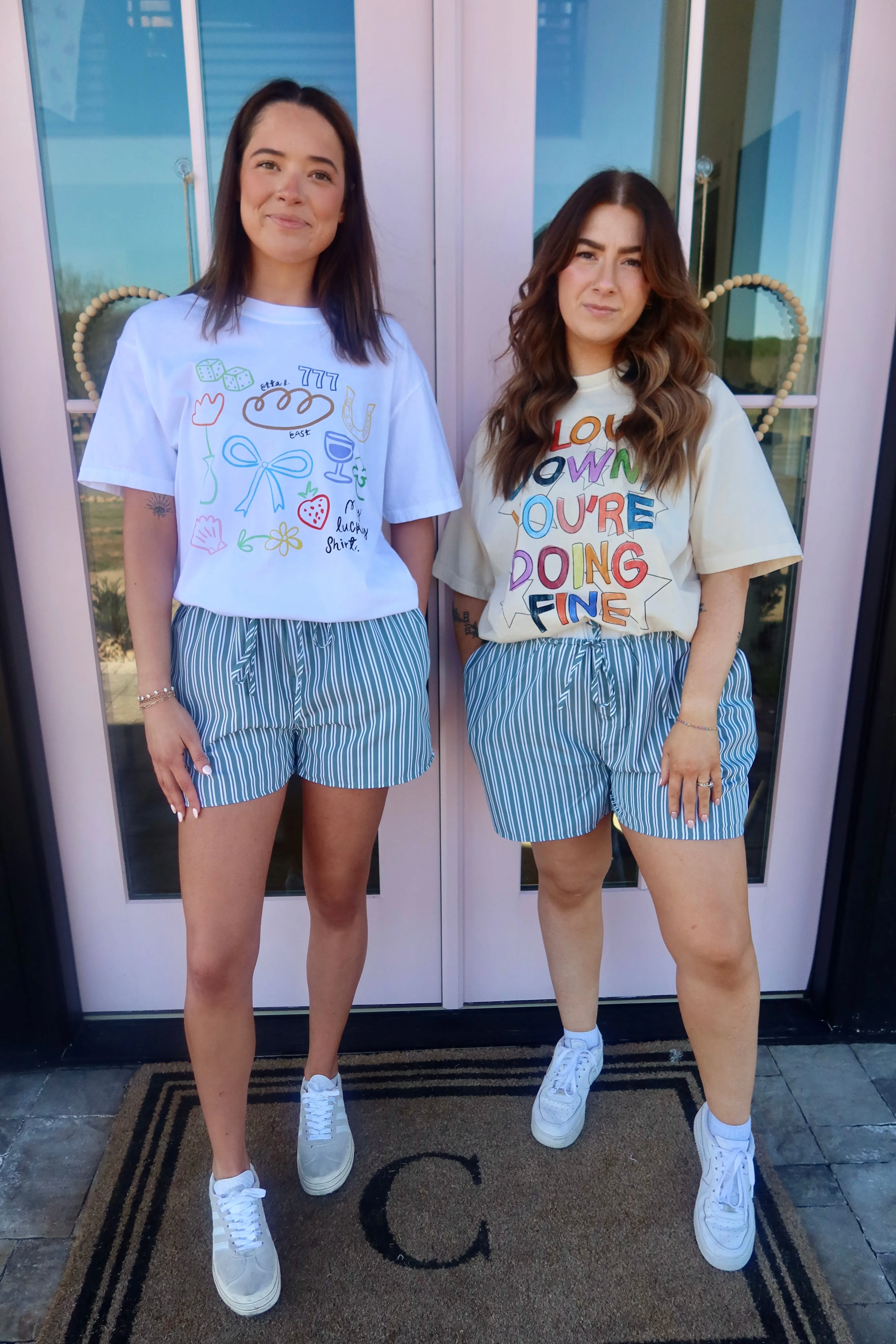 Striped Poplin Shorts