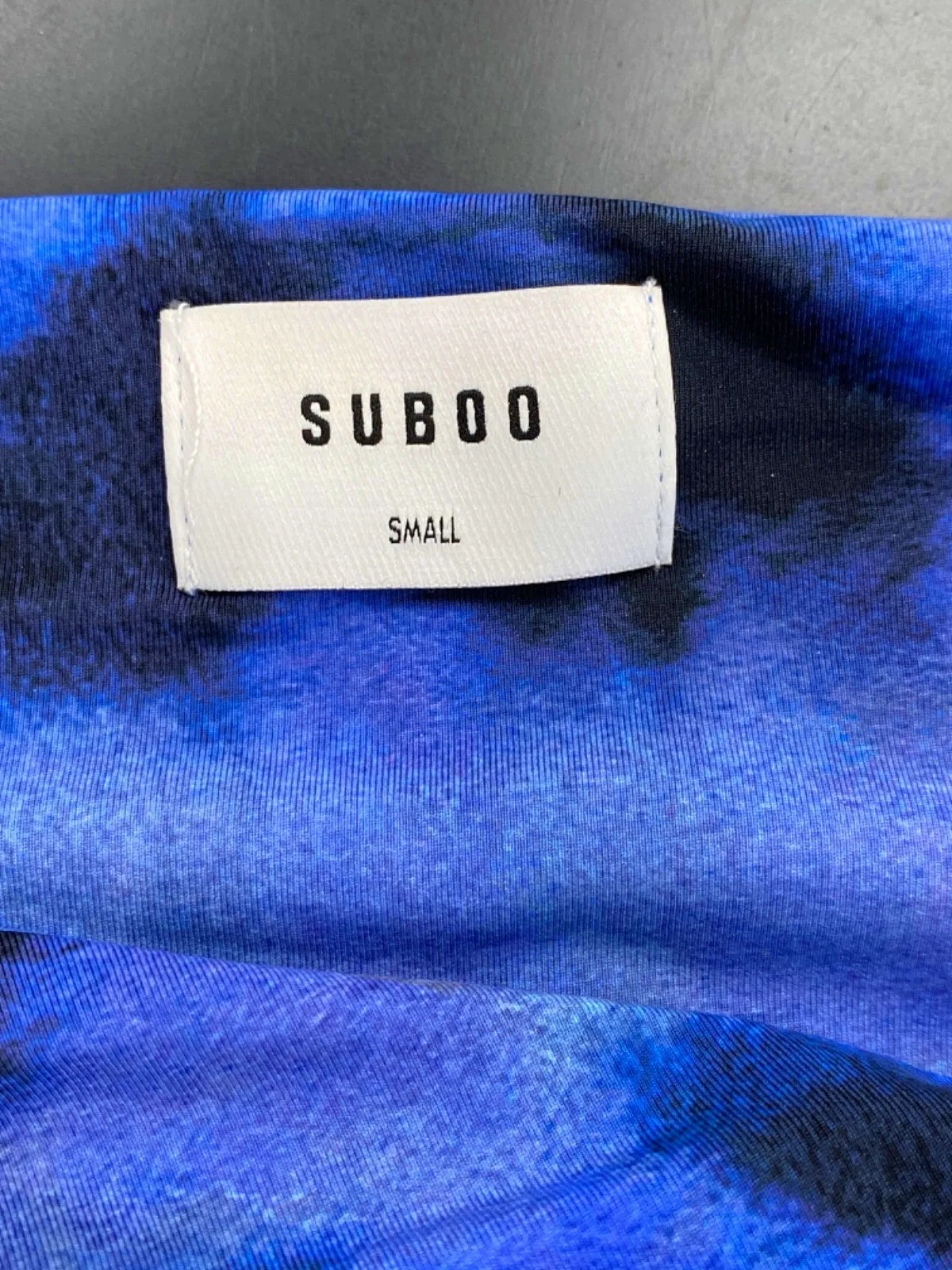 Suboo Blue Tie-Dye Long Sleeve Mini Dress UK S