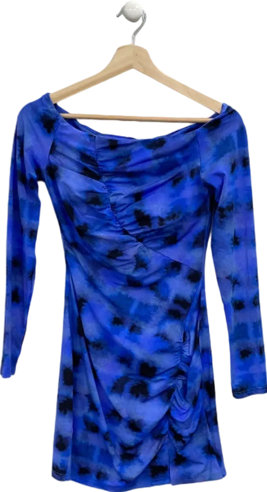 Suboo Blue Tie-Dye Long Sleeve Mini Dress UK S