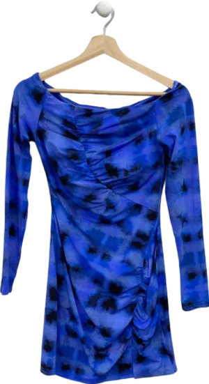 Suboo Blue Tie-Dye Long Sleeve Mini Dress UK S