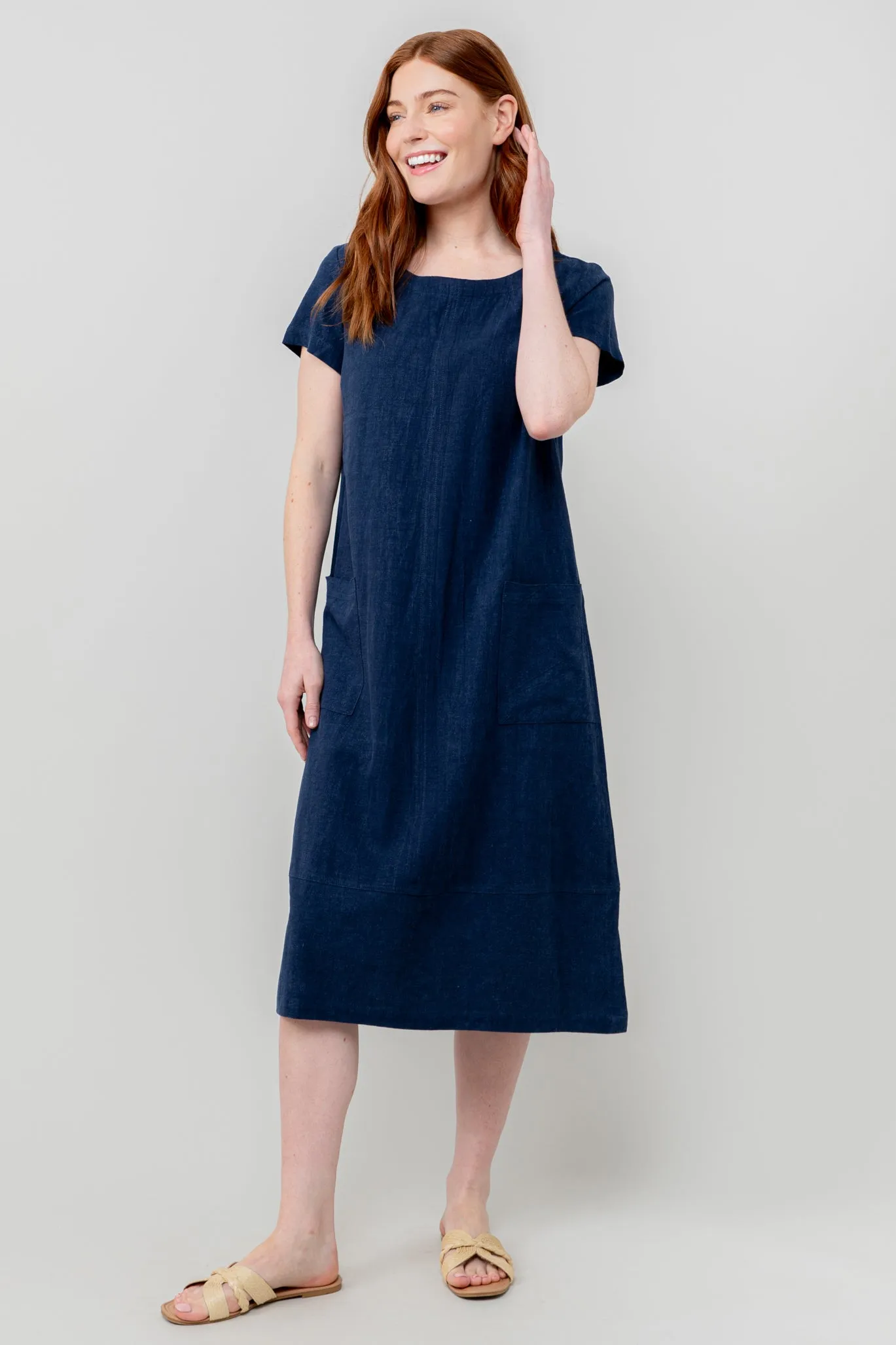 Summer Breeze Linen Blend Midi Dress