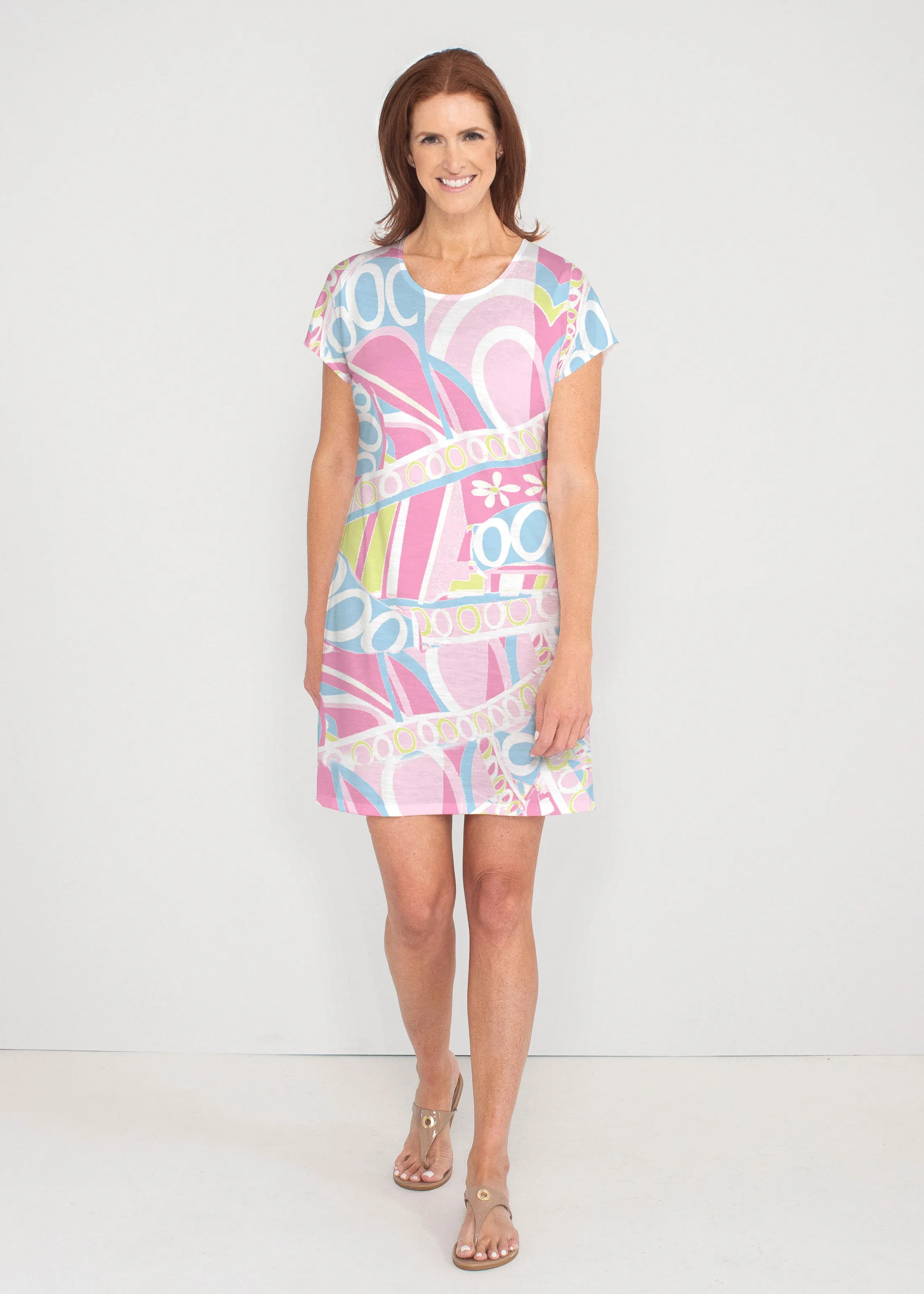Summer O"S (8140) ~ French Terry Short Sleeve Crew Dress
