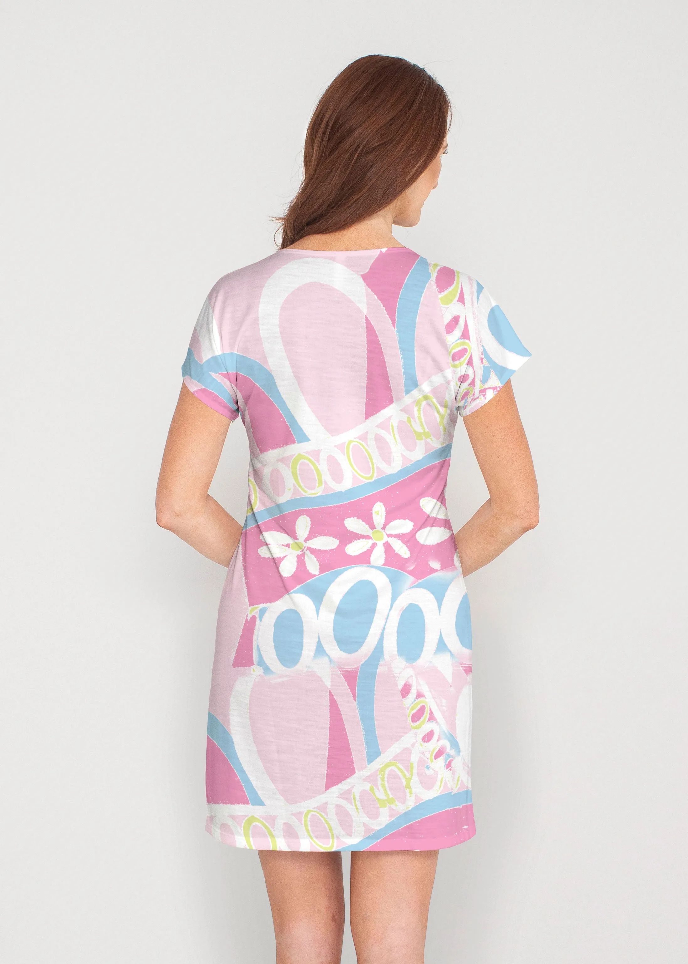 Summer O"S (8140) ~ French Terry Short Sleeve Crew Dress