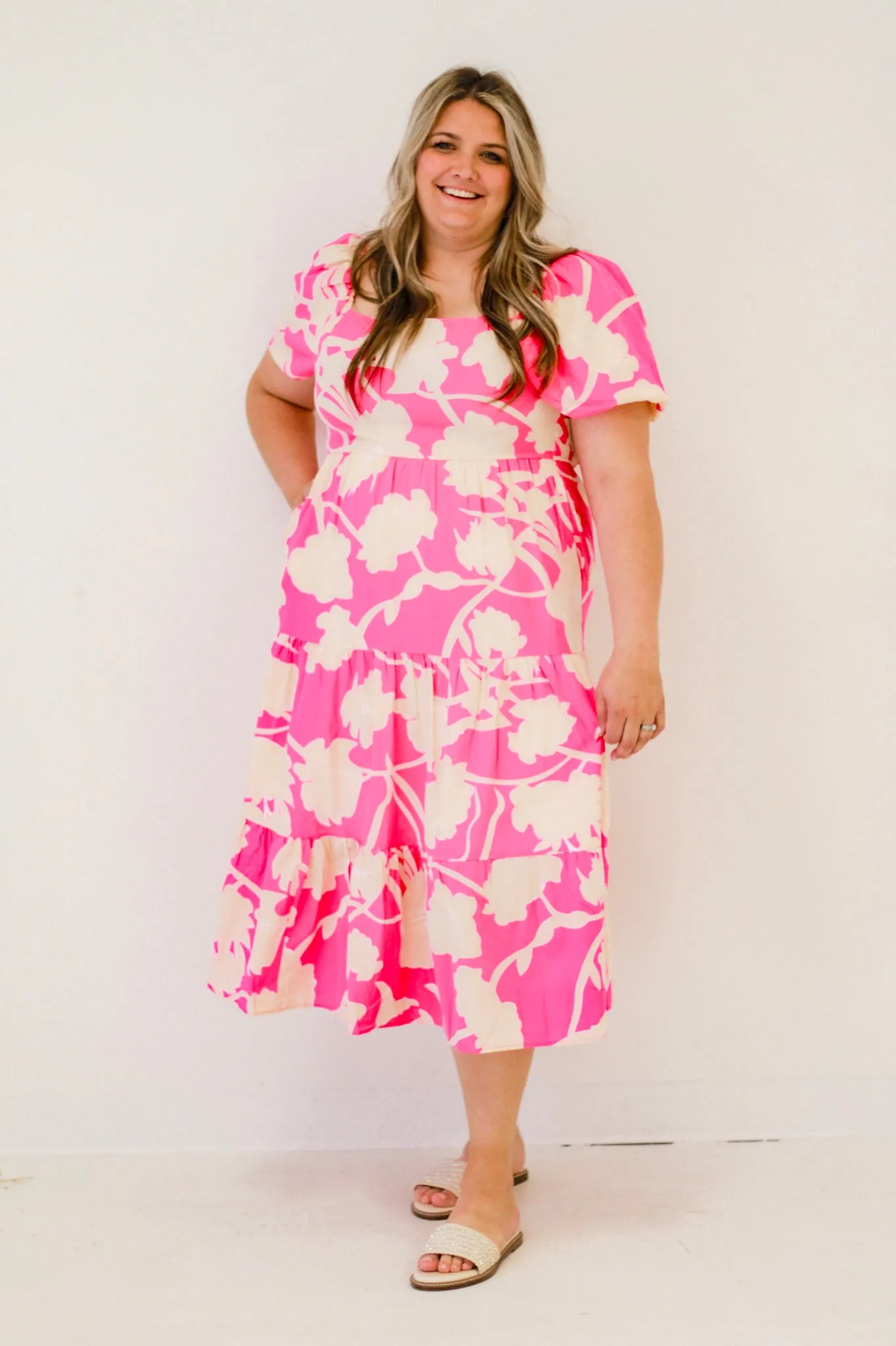 Sunday Bliss Elizabeth Pink & Cream Dress