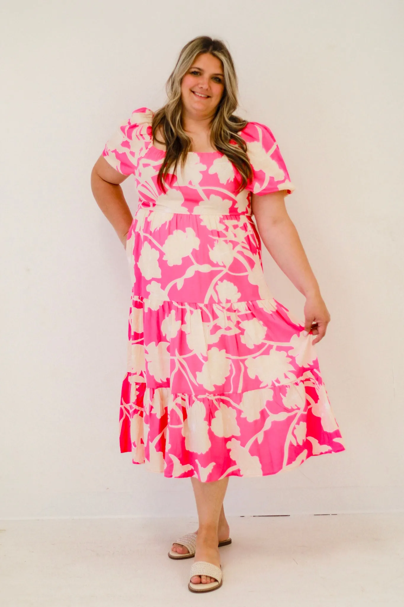 Sunday Bliss Elizabeth Pink & Cream Dress