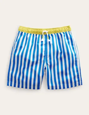 Swim Shorts-Blue Textured Stripe