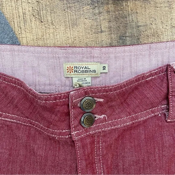 Tailored Light Burgundy Pink Denim Textured Shorts