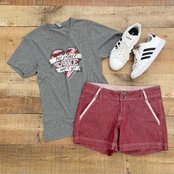 Tailored Light Burgundy Pink Denim Textured Shorts
