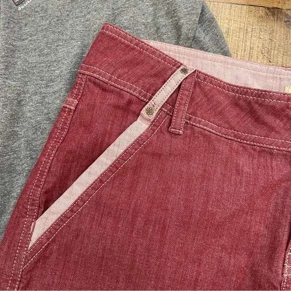 Tailored Light Burgundy Pink Denim Textured Shorts