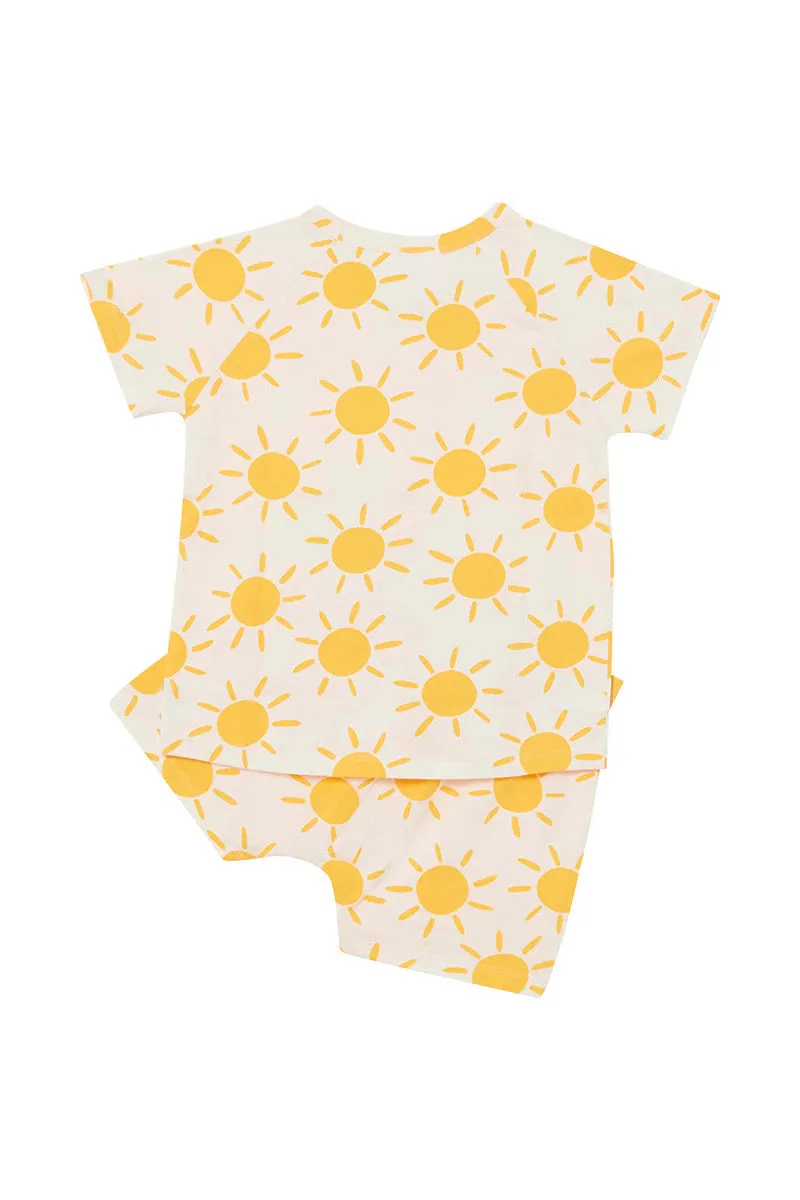 Tee/Short Sleep Set - Sunburst White