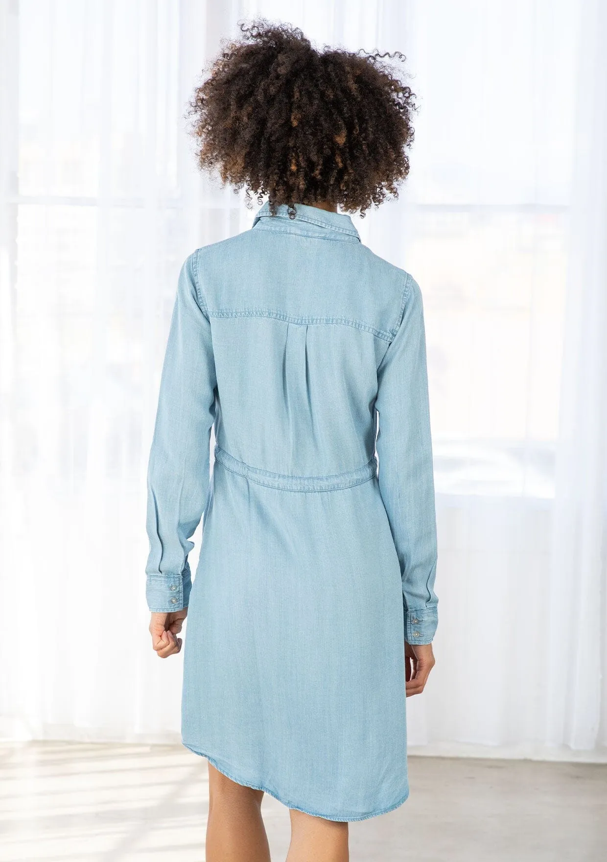 Tencel Mini Shirt Dress