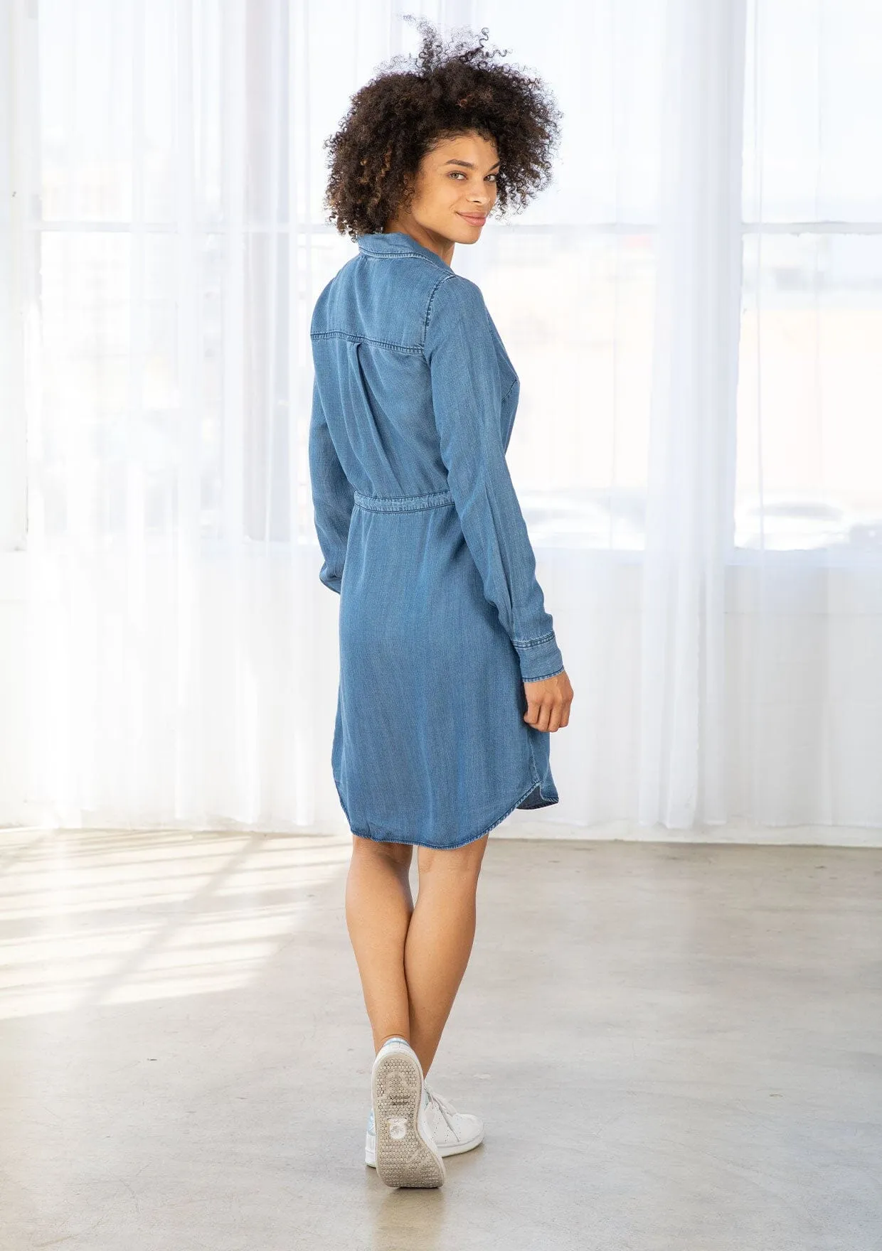 Tencel Mini Shirt Dress
