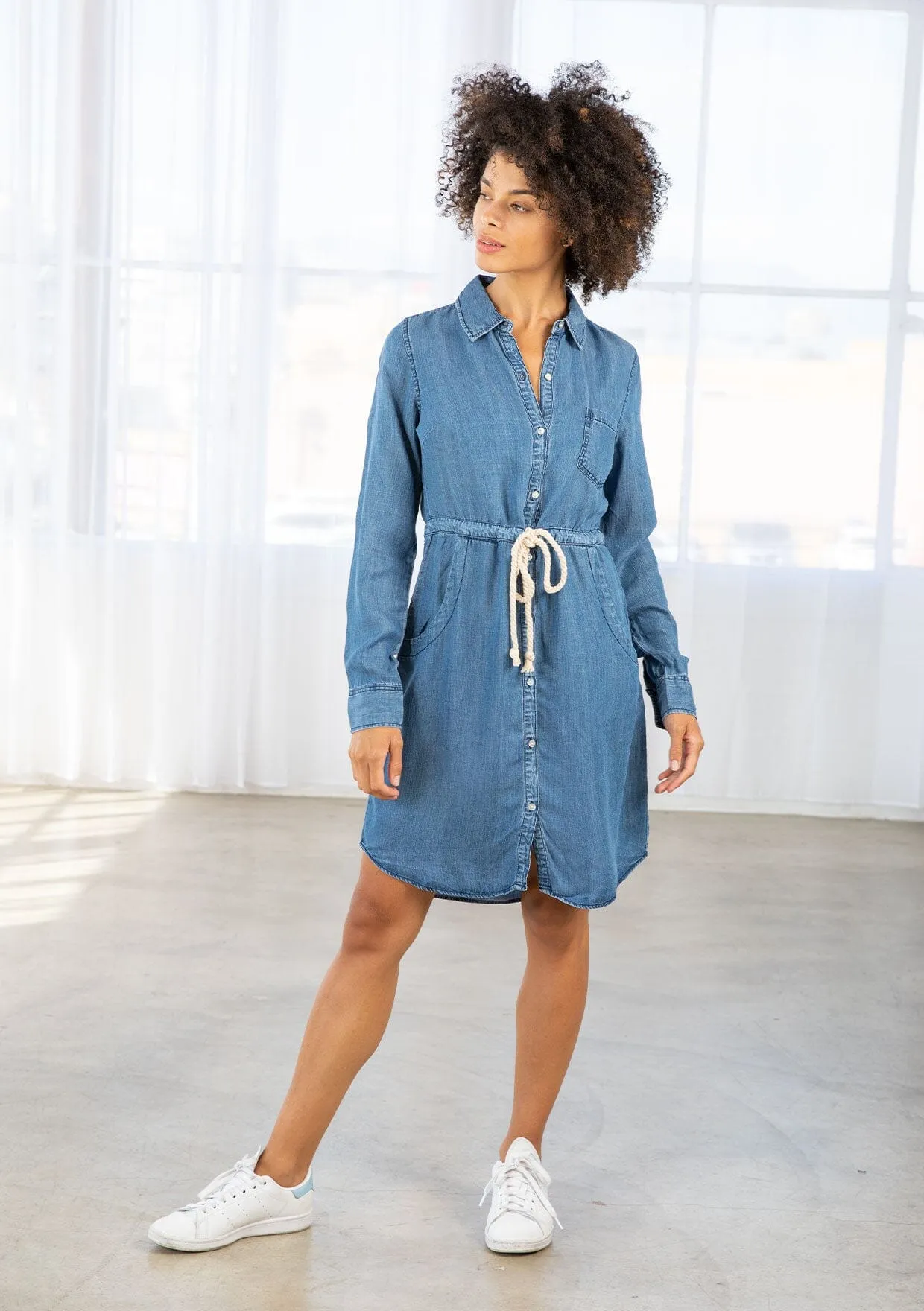 Tencel Mini Shirt Dress