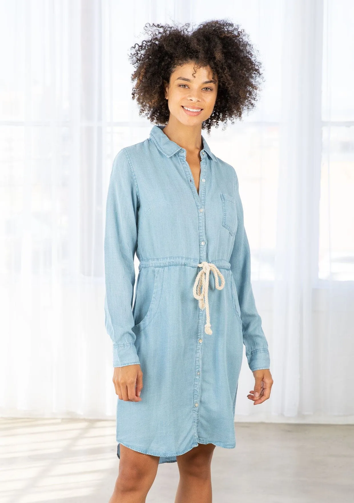 Tencel Mini Shirt Dress
