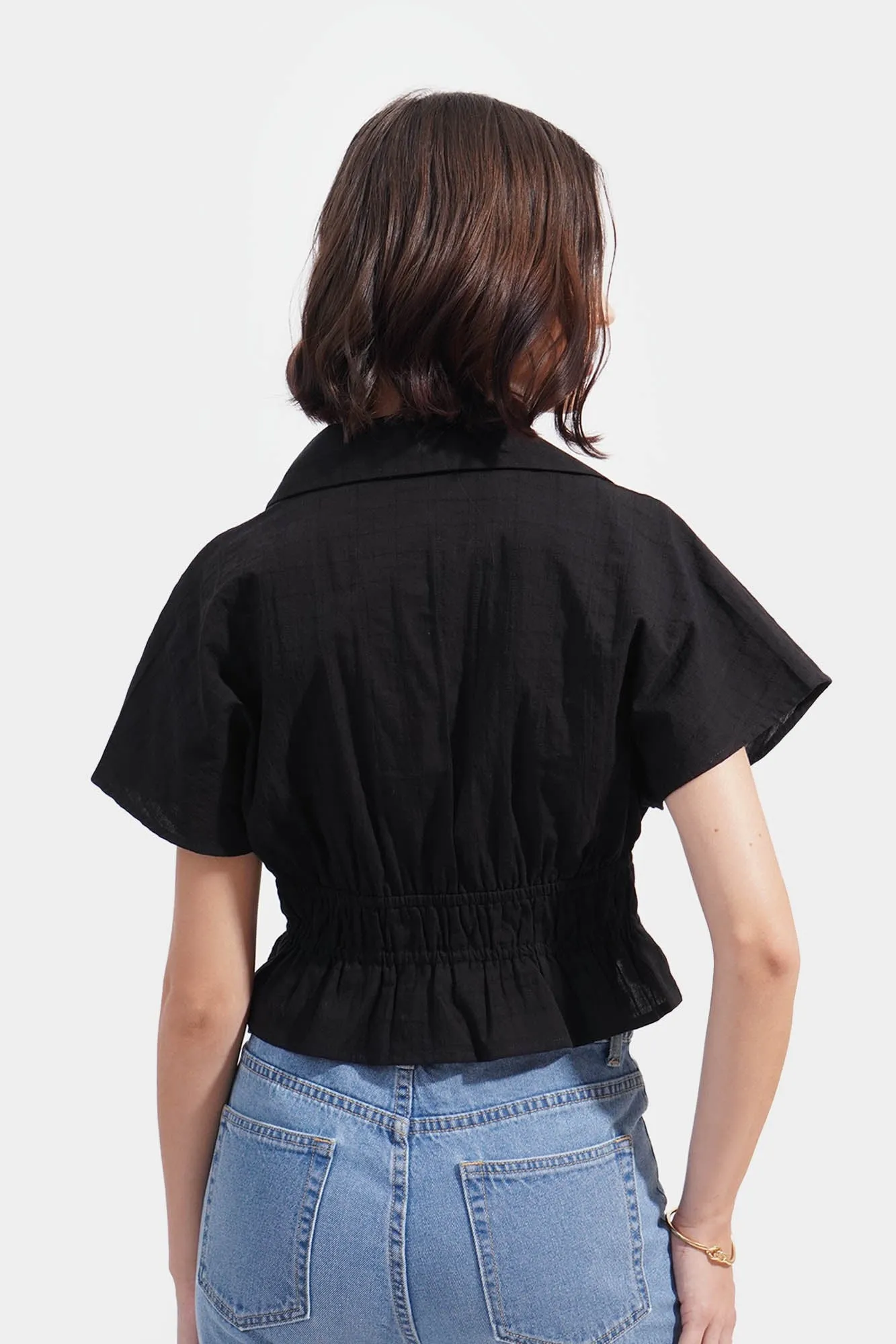 Textured Layered Shoulder Top