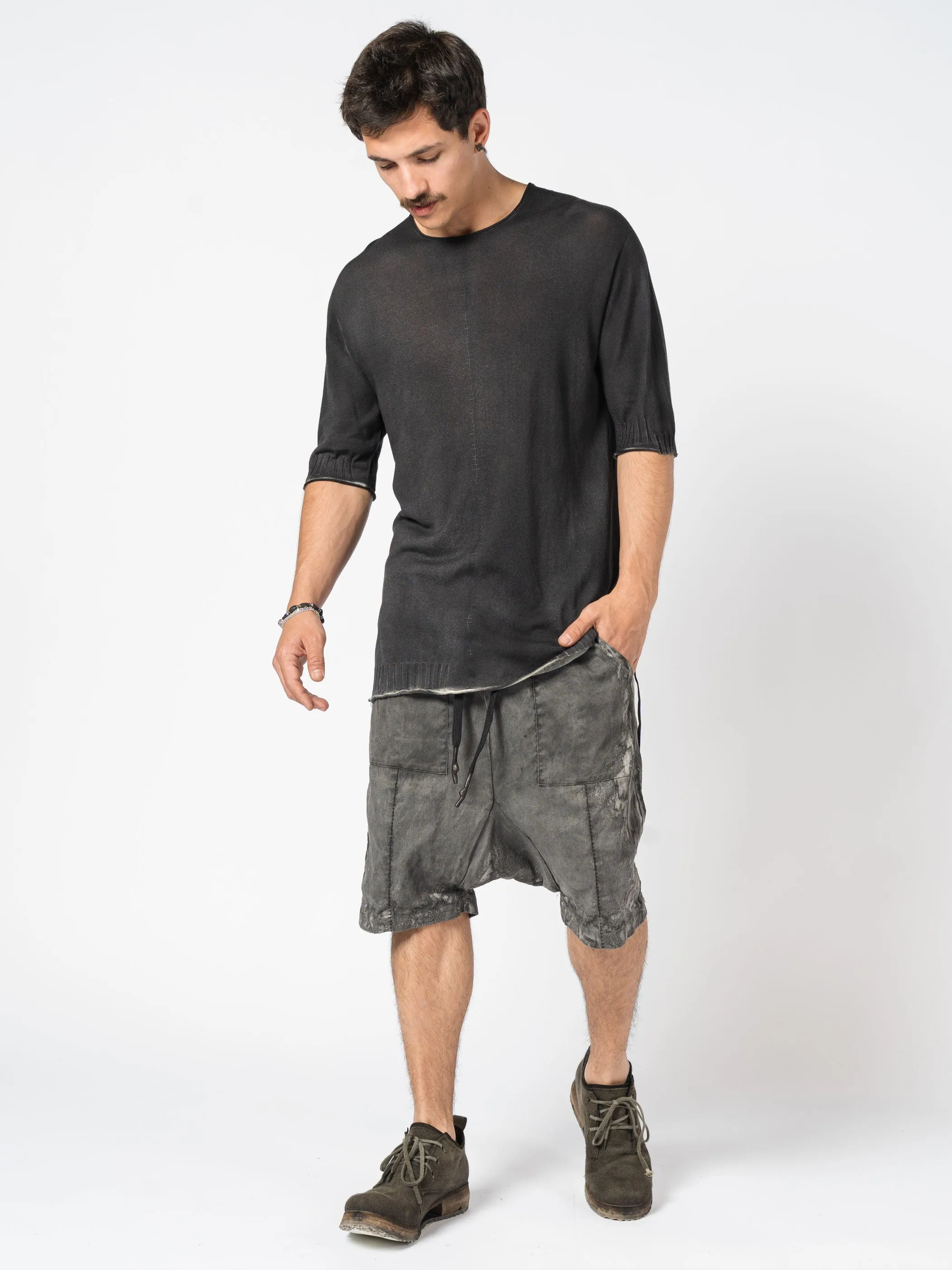 Textured Linen Blend Shorts