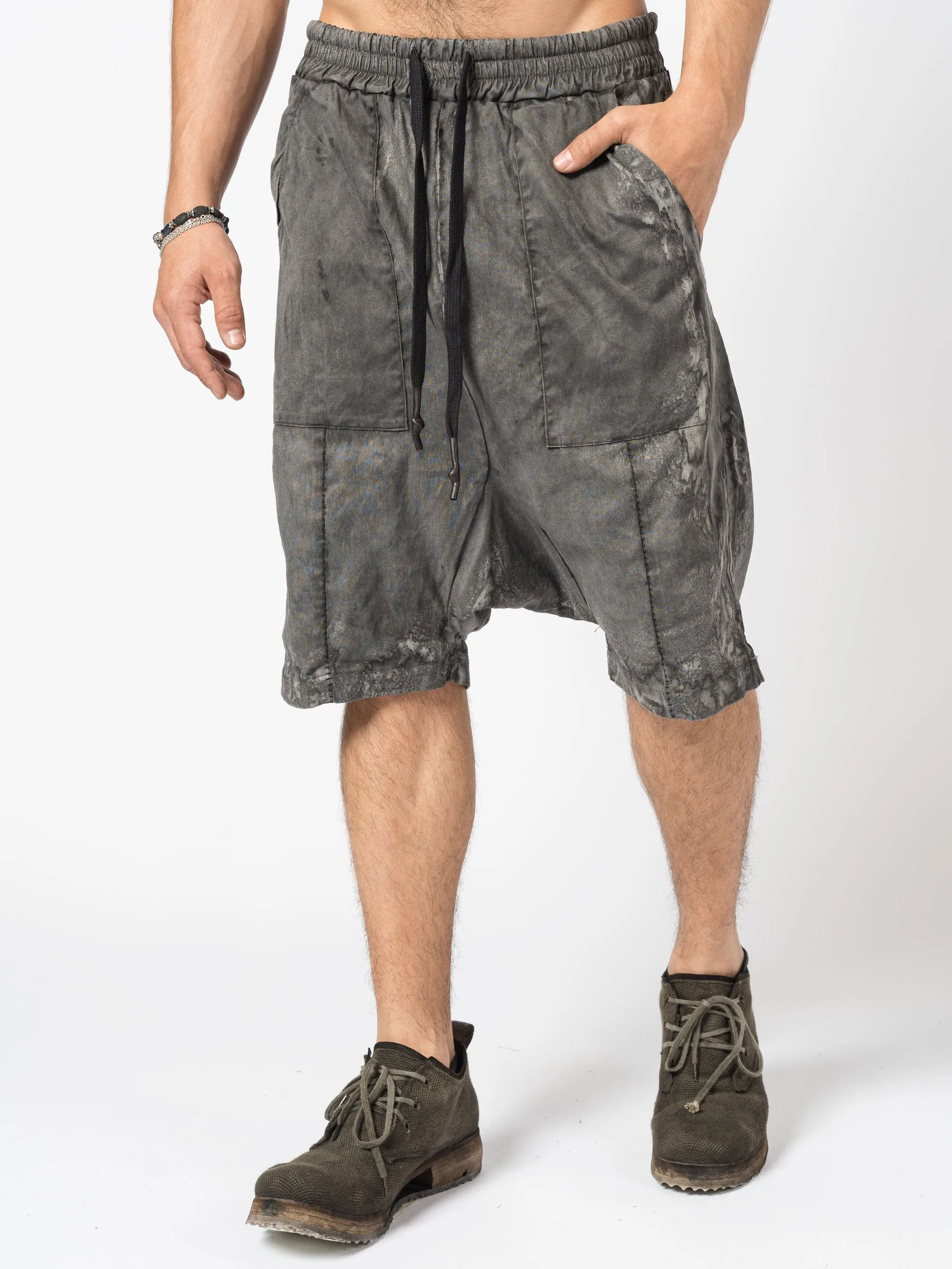 Textured Linen Blend Shorts