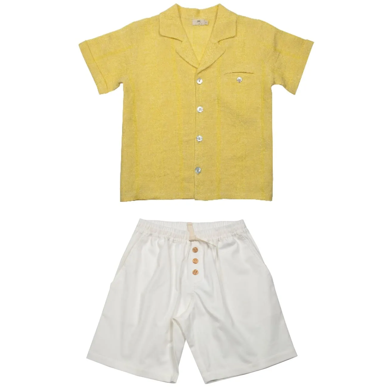 Textured Linen Shirt & Diagonal Canvas Shorts