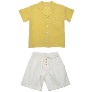 Textured Linen Shirt & Diagonal Canvas Shorts